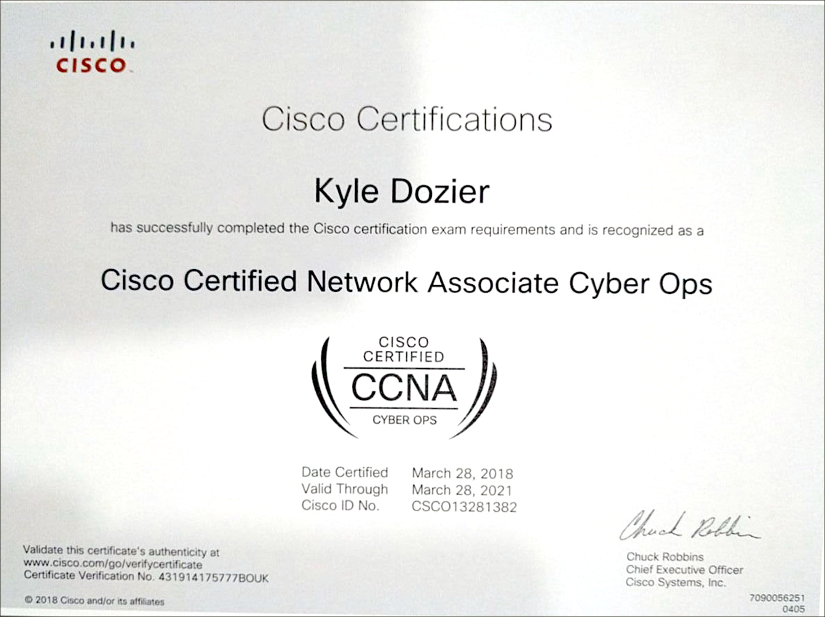 New Certification for MintzIT: Cisco CCNA Cyber Ops The Practical